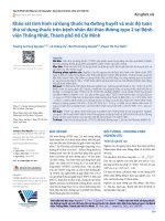 Khảo sát tình hình sử dụng thuốc hạ đường huyết và mức độ tuân thủ sử dụng thuốc trên bệnh nhân đái tháo đường type 2 tại Bệnh viện Thống Nhất, Thành phố Hồ Chí Minh