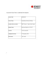 (TIỂU LUẬN) assessment task three leadership development my leadership development plan will be presented which illustrates clearly actions and detailed goals in order to intensify my strengths and 