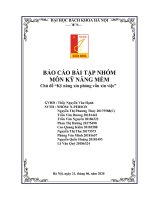 (TIỂU LUẬN) báo cáo bài tập NHÓM môn kỹ NĂNG mềm chủ đề “kỹ năng xin phỏng vấn xin việc 