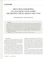 Phân tích ảnh hưởng của đại dịch covid 19 đến thị trường chứng khoán việt nam 