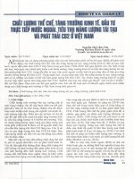 Chất lượng thể chế, tăng trưởng kinh tế, đầu tư trực tiếp nước ngoài, tiêu thụ năng lượng tái tạo và phát thải CO2 ở Việt Nam