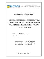 Khóa luận kiểm toán tài sản cố định kiểm toán trong báo cáo tài chính tại công ty trách nhiệm hữu hạn kiểm toán và tư vấn đất việt 