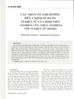 Các nhân tố ảnh hưởng đến ý định sử dụng ví điện tử của sinh viên   nghiên cứu thực nghiệm với ví điện tử momo 