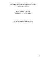 (TIỂU LUẬN) báo cáo bài tập lớn INTERNET và GIAO THỨC CHỦ đề tìm HIỂU về RTP RTCP 