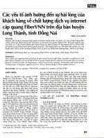 Các yếu tố ảnh hưởng đến sự hài lòng của khách hàng về chất lượng dịch vụ internet cáp quang FiberVNN trên địa bàn huyện long thành, tỉnh đồng nai 