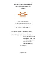 (TIỂU LUẬN) báo cáo bài tập lớn kỹ THUẬT PHẦN mềm ỨNG DỤNG tên đề tài QUẢN lý CHUNG cư 