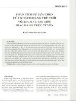 Phân tích sự lựa chọn của khách hàng trẻ tuổi với dịch vụ gọi món giao hàng trực tuyến 