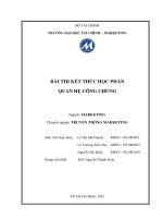 QUAN hệ CÔNG CHÚNG  tổng quan về công ty TNHH nhà máy bia heineken việt nam và sản phẩm strongbow cider 