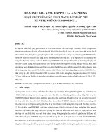 Khảo sát khả năng hấp phụ và giải phóng hoạt chất của các chất mang rắn hấp phụ hệ vi tự nhũ Cyclosporine A