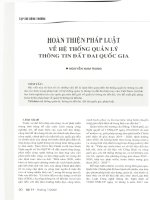 Hoàn thiện pháp luật về hệ thống quản lý thông tin đất đai quốc gia 