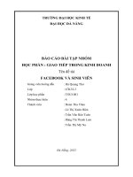 (TIỂU LUẬN) báo cáo bài tập NHÓM học PHẦN  GIAO TIẾP TRONG KINH DOANH tên đề tài FACEBOOK và SINH VIÊN 