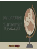 QUY LUẬT PHỦ ĐỊNH của PHỦ ĐỊNH và lý LUẬN NHẬN THỨC 