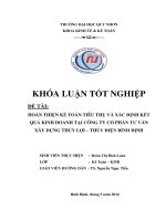 Khoá luận hoàn thiện kế toán tiêu thụ và xác định kết quả kinh doanh tại công ty cổ phần tư vấn xây dựng thủy lợi – thủy điện bình định 
