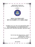 NGHIÊN CỨU CÁC YẾU TỐ ẢNH HƯỞNG ĐẾN QUYẾT ĐỊNH MUA SẢN PHẨM TRÀ SỮA CỦA SINH VIÊN TRƯỜNG ĐẠI HỌC THƯƠNG MẠI