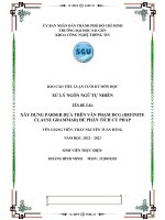 BÁO CÁO TIỂU LUẬN CUỐI KỲ MÔN HỌC XỬ LÝ NGÔN NGỮ TỰ NHIÊN ĐỀ TÀI XÂY DỰNG PARSER DỰA TRÊN VĂN PHẠM DCG (DEFINITE CLAUSE GRAMMAR) ĐỂ PHÂN TÍCH CÚ PHÁP