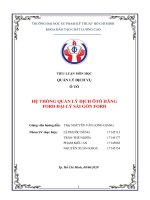TIỂU LUẬN MÔN HỌC QUẢN LÝ DỊCH VỤ Ô TÔ HỆ THỐNG QUẢN LÝ DỊCH ÔTÔ HÃNG FORD ĐẠI LÝ SÀI GÒN FORD