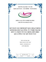 Khóa luận xác định kết quả hoạt động kinh doanh tại công ty TNHH thanh sơn và nhân tố tác động đến hiệu quả công tác kế toán này 