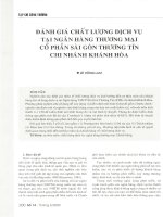 Đánh giá chất lượng dịch vụ tại ngân hàng thương mại cổ phần sài gòn thương tín chi nhánh khánh hòa 