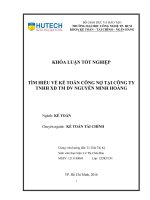 Khóa luận tốt nghiệp tìm hiểu kế toán công nợ tại công ty TNHH XD TM DV nguyễn minh hoàng 