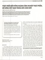 Phát triển bền vững ngành công nghiệp thực phẩm, đồ uống việt nam trong bối cảnh mới 