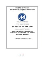 (TIỂU LUẬN) ANALYSE MARKETING MIX 7p’s STRATEGY OF VIETNAM AIRLINES IN VIETNAM MARKET 