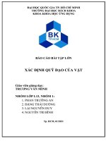 BÁO cáo bài tập lớn xác ĐỊNH QUỸ đạo của vật GIẢI QUYẾT bài TOÁN BẰNG MATLAB 