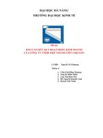 (TIỂU LUẬN) báo cáo kết QUẢ HOẠT ĐỘNG KINH DOANH của CÔNG TY TNHH một THÀNH VIÊN CHỢ lớn 