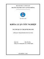 Khóa luận một số giải pháp nhằm nâng cao hiệu quả hoạt động kinh doanh của công ty TNHH thương mại và vận tải hưng phát 