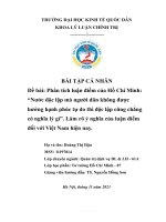 (TIỂU LUẬN) phân tích luận điểm của hồ chí minh “nước độc lập mà người dân không được hưởng hạnh phúc tự do thì độc lập cũng chẳng có nghĩa lý gì”  làm rõ ý nghĩa của luận điểm đối với việt nam 