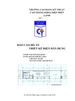 (TIỂU LUẬN) báo cáo đồ án THIẾT kế điện dân DỤNG THIẾT kế kĩ THUẬT CHO hệ THỐNG điện 