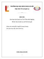 Báo cáo văn hóa kinh doanh và tinh thần khởi nghiệp dự án dịch vụ cưới hỏi trọn gói 