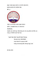 (TIỂU LUẬN) đề tài  nghiên cứu chiến lược marketing mix cho sản phẩm sữa milo của công ty TNHH nestlé việt nam 