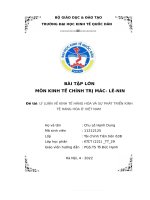 (TIỂU LUẬN) bài tập lớn môn KINH tế CHÍNH TRỊ mác  lê NIN đề tài lý LUẬN về KINH tế HÀNG hóa và sự PHÁT TRIỂN KINH tế HÀNG hóa ở VIỆT NAM 