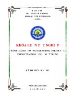 Khóa luận tốt nghiệp marketing đánh giá hoạt động marketing online của trung tâm ngoại ngữ việt trung 