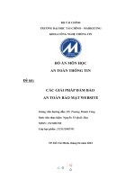 (TIỂU LUẬN) đồ án môn học AN TOÀN THÔNG TIN đề tài các GIẢI PHÁP đảm bảo AN TOÀN bảo mật WEBSITE 