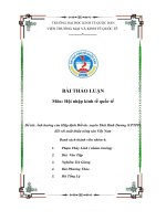 (TIỂU LUẬN) đề tài ảnh hưởng của hiệp định đối tác xuyên thái bình dương (CPTPP) đối với xuất khẩu nông sản việt nam 