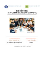 (TIỂU LUẬN) bản kế HOẠCH THỰC HÀNH kỹ NĂNG GIÁO dục 