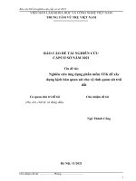 (TIỂU LUẬN) báo cáo đề tài NGHIÊN cứu cấp cơ sở năm 2021 tên đề tài nghiên cứu ứng dụng phần mềm STK để xây dựng kịch bản quan sát cho vệ tinh quan sát trái đất 