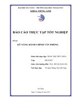 Báo cáo thực tập tốt nghiệp kỹ năng hình chính văn phòng 