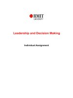 (TIỂU LUẬN) leadership and decision making individual assignment as maxwell (n d) once said “a leader is one who knows the way, goes the way, and shows the way 