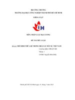 MÔN PHÁP LUẬT đại CƯƠNG đề tài TIỂU LUẬN đề tài CHẾ ĐỊNH THỪA kế TRONG bộ LUẬT dân sự VIỆT NAM 