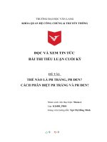 (TIỂU LUẬN) đọc và XEM TIN tức bài THI TIỂU LUẬN CUỐI kỳ đề tài THẾ nào là PR TRẮNG, PR ĐEN CÁCH PHÂN BIỆT PR TRẮNG và PR ĐEN 