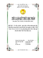 (TIỂU LUẬN) cơ cấu xã hội – giai cấp và liên minh giai cấp, tầng lớp trong thời kì quá độ lên chủ nghĩa xã hội ở việt nam  vị trí, vai trò và các giải pháp phát triển đội ngũ doanh nhân việt nam hiện nay 