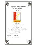 Báo cáo môn văn hóa kinh doanh và tinh thần khởi nghiệp triết lý kinh doanh, chiến lược kinh doanh của sabeco 