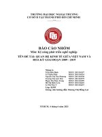 (TIỂU LUẬN) báo cáo NHÓM môn kỹ năng phát triển nghề nghiệp tên đề tài QUAN hệ KINH tế GIỮA VIỆT NAM và HOA kỳ GIAI đoạn 2009   2019 