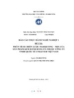 (TIỂU LUẬN) PHÂN TÍCH CHIẾN lược MARKETING – MIX của sản PHẨM KEM ĐÁNH RĂNG PS THUỘC CÔNG TY TNHH QUỐC tế UNILEVER VIỆT NAM 