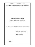 (TIỂU LUẬN) báo cáo KIẾN tập NGÀNH QUAN hệ CÔNG CHÚNG tại CÔNG TY cổ PHẦN DỊCH vụ GIẢI TRÍ UNIVERSAL 