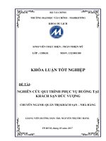 Khóa luận tốt nghiệp quản trị khách sạn nhà hàng nghiên cứu qui trình phục vụ buồng tại khách sạn đức vượng 