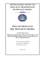 Báo cáo thảo luận quản trị học trình bày tình huống liên quan đến chức năng hoạch định quản trị và đưa ra giải pháp giải quyết tình huống đó 