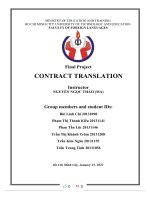 (TIỂU LUẬN) final project CONTRACT TRANSLATION  ORIGINAL ENGLISH CONTRACT 1 